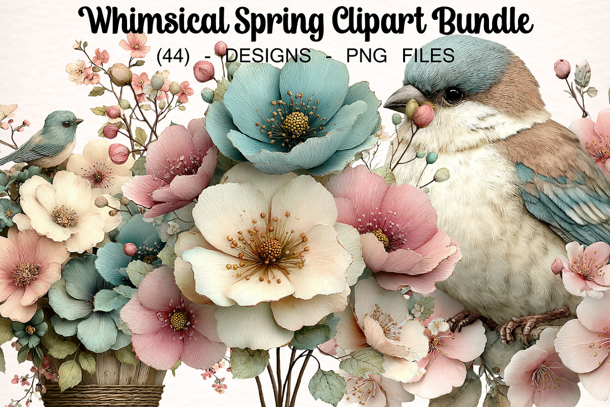 Whimsical Spring Clipart Bundle, a Transportation Illustration by Digital Artistic99 (Photo 1 of 11)