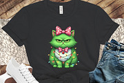 Green Angry Christmas Cat Png, an Illustration by designcity5 (Thumbnail 6 of 8)