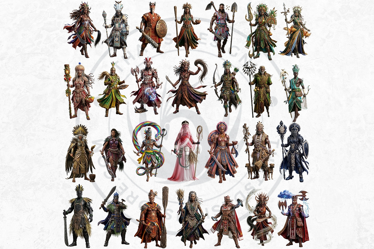Orishas Pantheon Gods Cliparts, a Person Illustration by ThatsDesignArt (Photo 4 of 16)