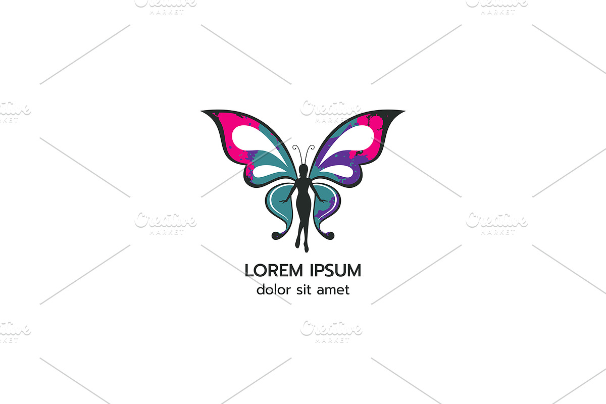 Beauty flying women butterfly logo, a Branding & Logo Template by essense