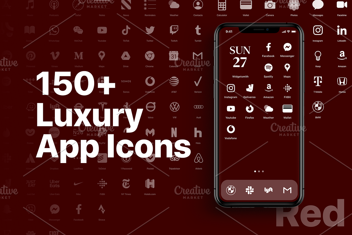 iOS 14 Luxury iPhone App Icons • R, an Icon by Homescreen Pro (Photo 1 of 6)