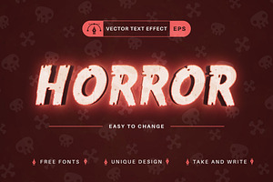 Horror Glow - Editable Text Effect