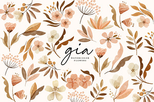 watercolor vintage flower clipart