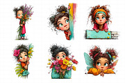 Whimsical Peeking Girl Clipart, an Illustration by Daily.Designs (Thumbnail 5 of 7)