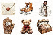 Watercolor Winter Cocoa Clipart, an Illustration by OK Design (Thumbnail 3 of 5)