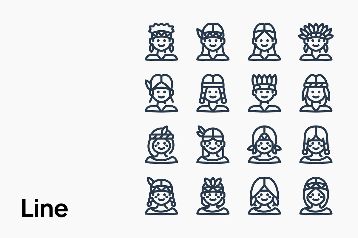 Native American People Icon Set, a Duotone Icon by Eklip Studio (Photo 3 of 4)