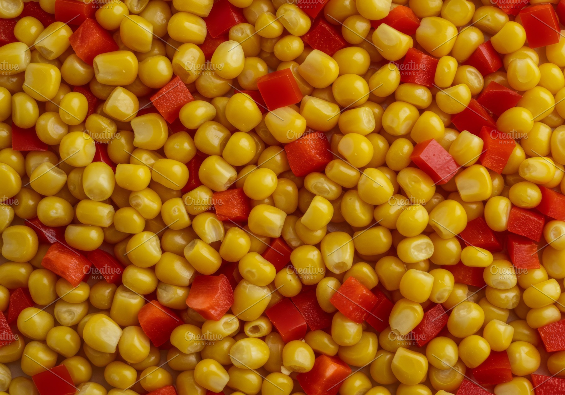 Close-up of sweet corn kernels and r, a Food & Drink Photo by professorinc
