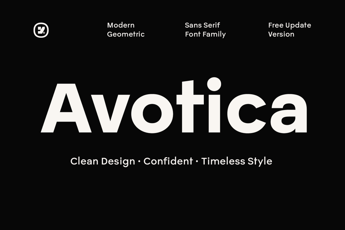 Avotica - Geometric Font Family, a Sans Serif Font by Yukita Creative (Photo 1 of 9)