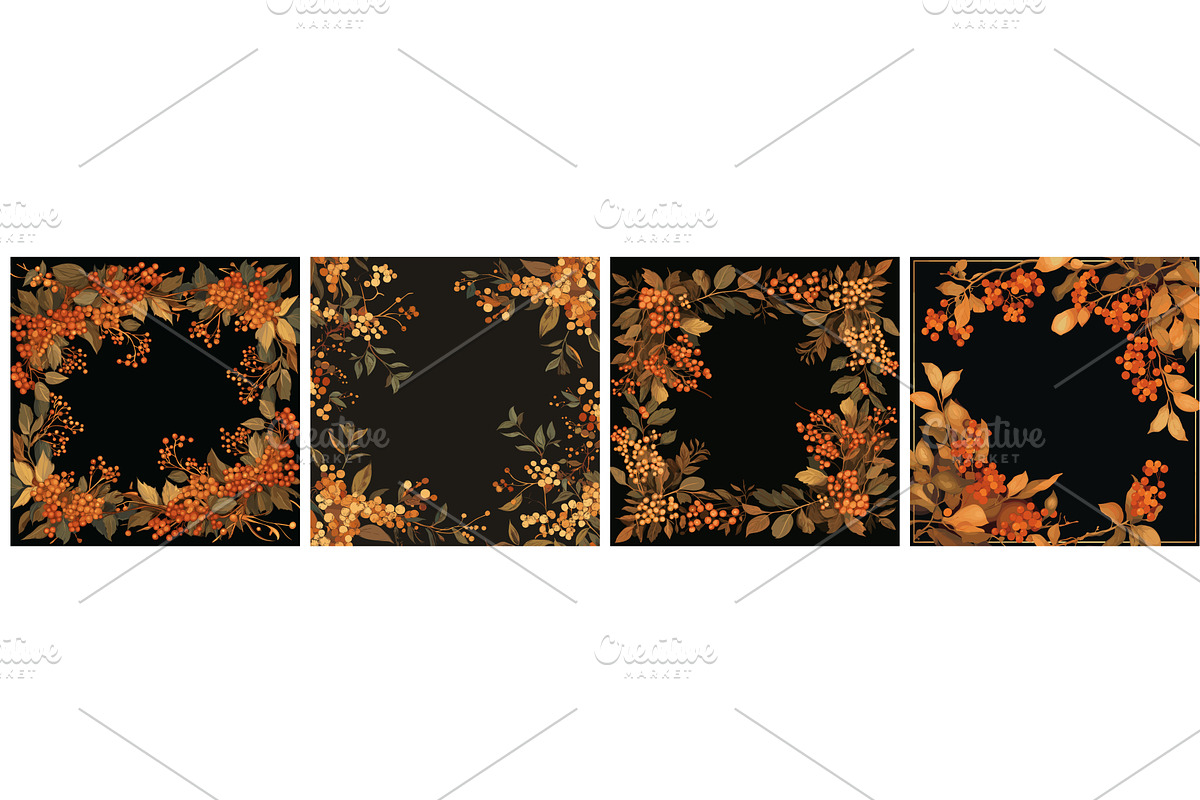 frames branches berries set. frame, an Object Illustration by Stock-Smart-Start