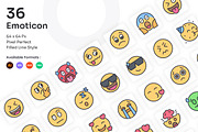 Emoticon Icons Set - Filled Line, an Emoji Icon by Kmg Design (Thumbnail 1 of 3)