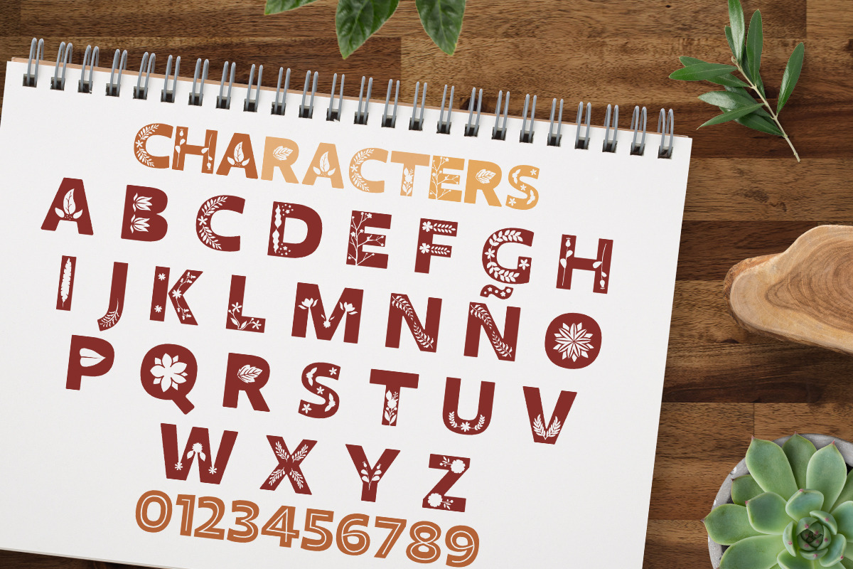 Rose road - Scandinavian floral font preview 2