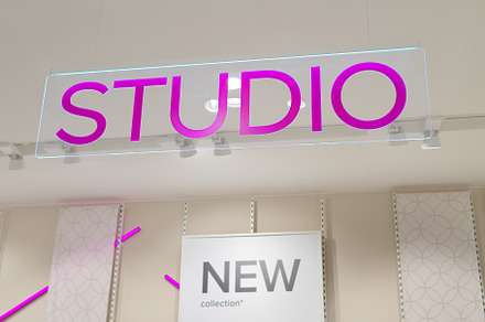 Studio signboard in shoping mall., a Background Photo by djgis