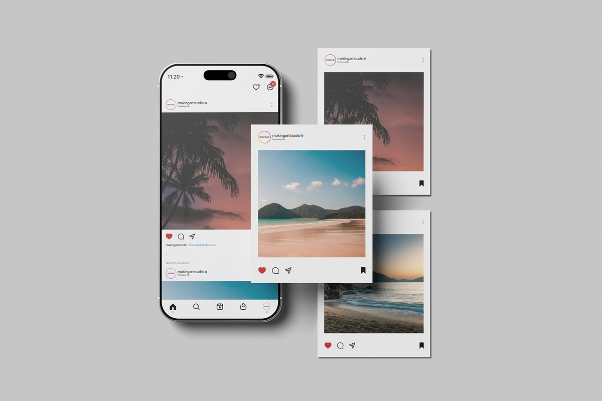 Realistic Social Media Mockup PSD, an Advertising Mockup by MA-KING_ART (Photo 5 of 5)