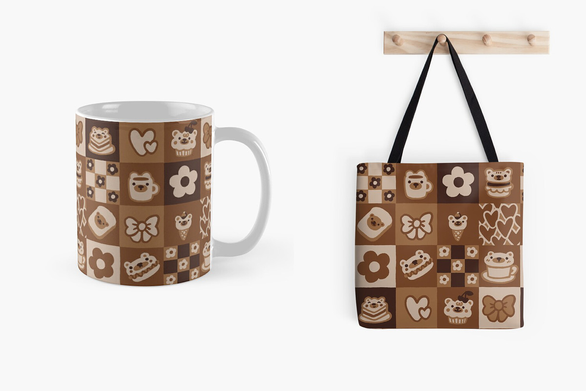 Cute cafe bear pattern, a Pattern Graphic by Viaireshop (Photo 6 of 6)
