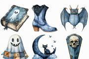 Vintage Denim Halloween Clipart, an Illustration by Craft Nest (Thumbnail 5 of 6)