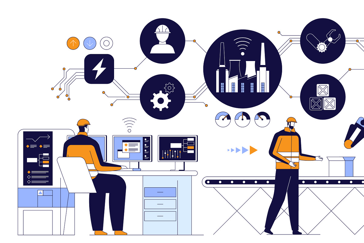 Robotics in Industrial Automation, a Technology Illustration by IcoMaker (Photo 10 of 21)