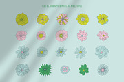 Fresh Summer Retro Floral Patterns, a Pattern Graphic by Tiger and Flower (Thumbnail 4 of 20)