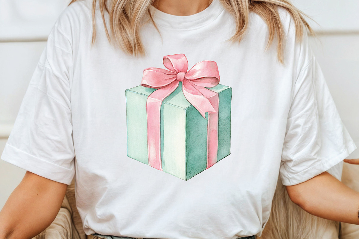 Mint & Pink Christmas Clipart, an Illustration by CraftArtStudio (Photo 5 of 6)