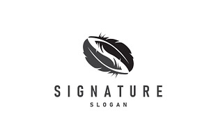 feather logo design, simple black, a Branding & Logo Template by Maylianaw28