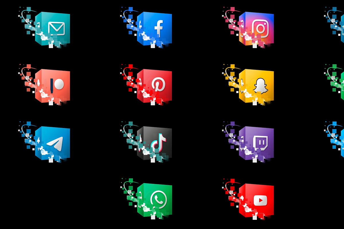3D Social Media Icons Motion Graphic, a Graphic by FlashFXbox (Photo 1 of 2)