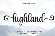 Highland | Script Font, a Handwritten Font by Scratchones (Thumbnail 1 of 9)