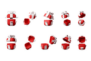 3D Red gift box with white bow, an Object Illustration by Abscent