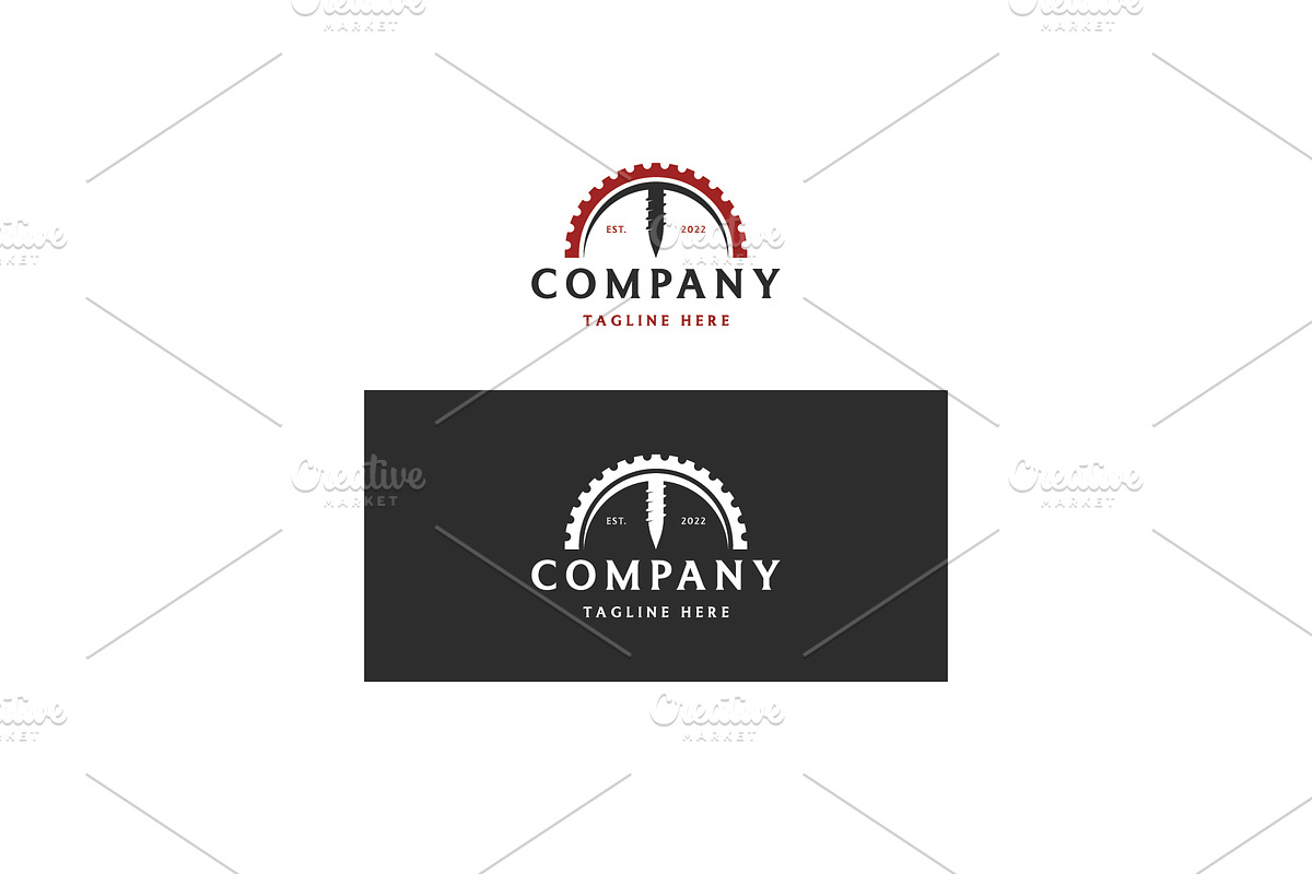 retro vintage drill or drilling indu, a Branding & Logo Template by LOGOCREATIVE