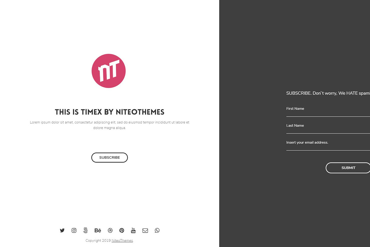 CMP TimeX - Coming Soon landing page, a WordPress Template by NiteoThemes (Photo 2 of 6)
