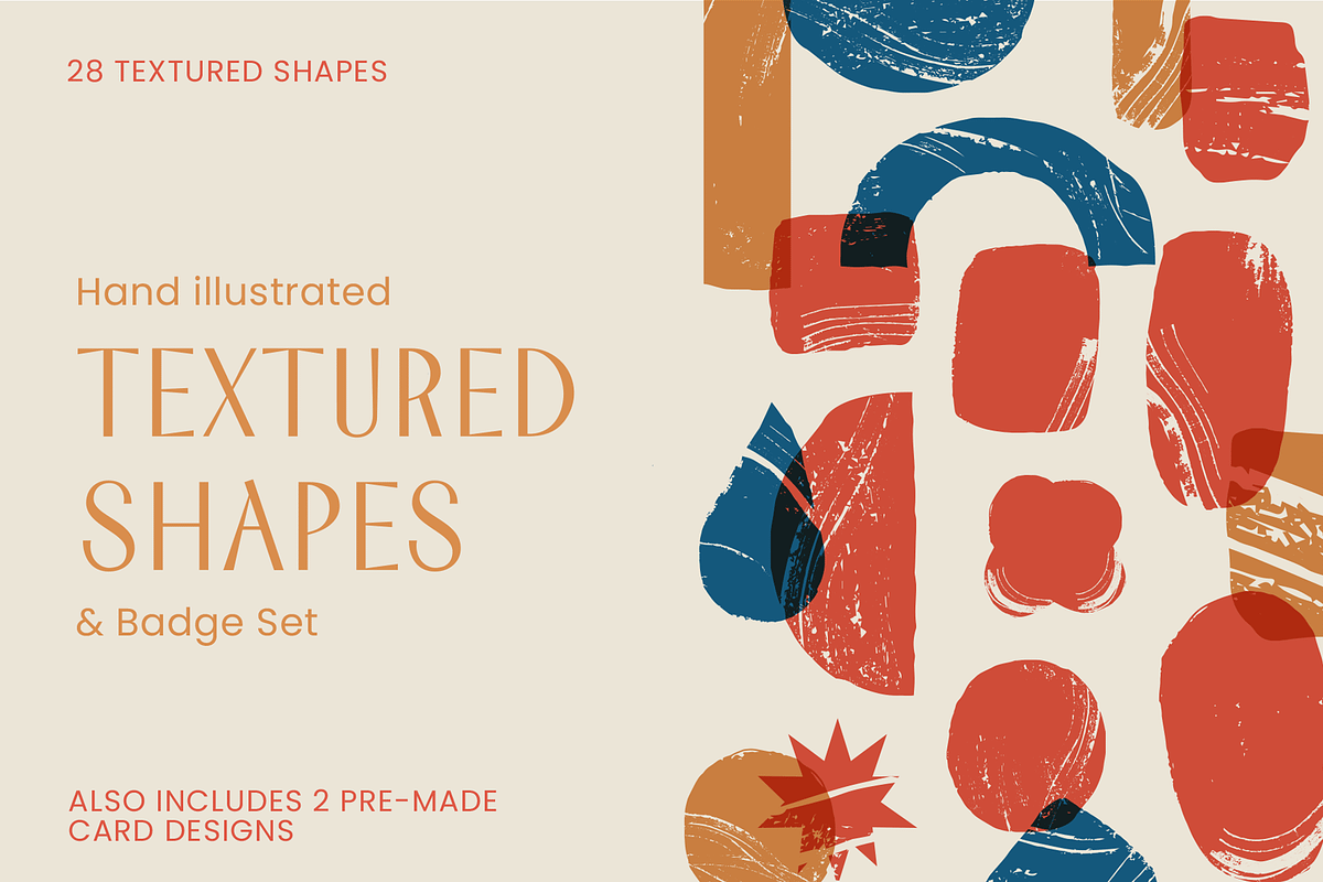 Textured Shapes & Badges Set, a Texture Illustration by Mere Hunter (Photo 1 of 10)
