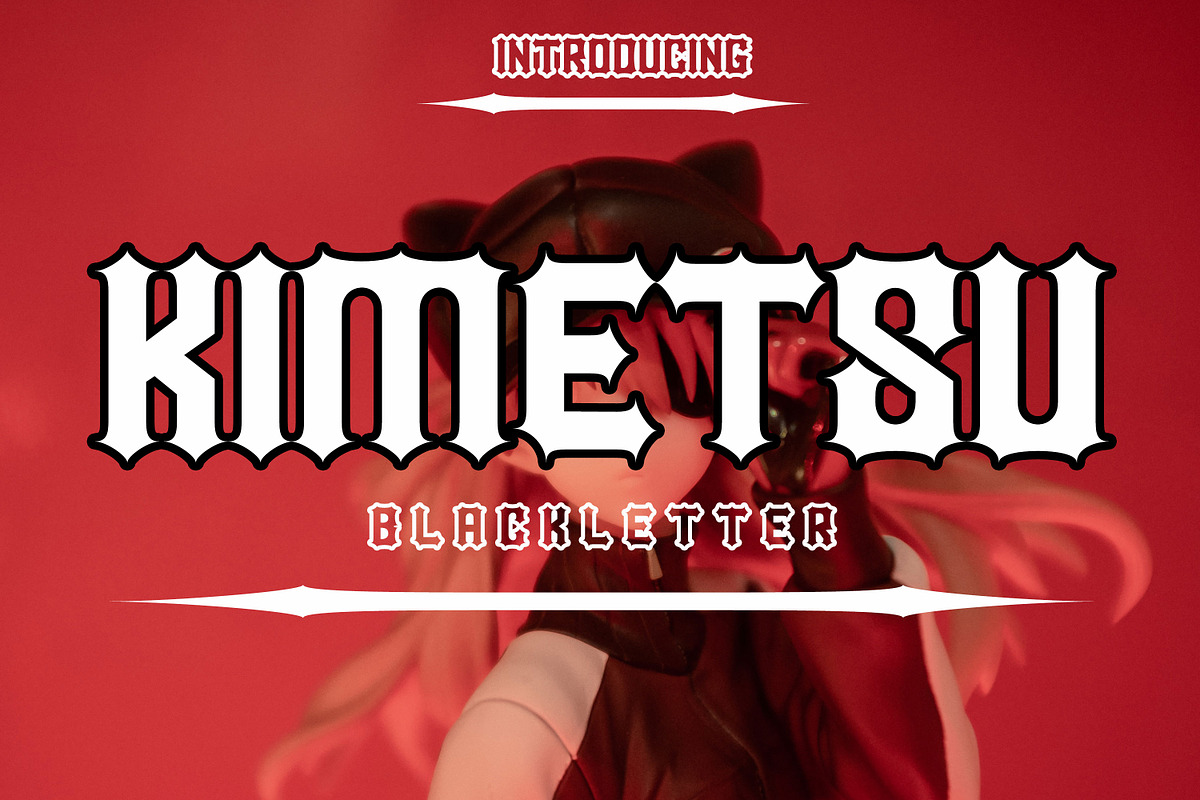 kimetsu, a Blackletter Font by Canden Meutuah (Photo 1 of 7)