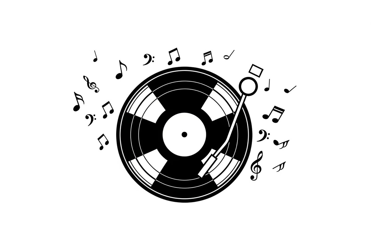 Vintage Vinyl Record & Turntable Bun, an Illustration by Creativeshirt (Photo 28 of 31)
