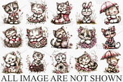 Whimsical Spring Cat Clipart Bundle, an Illustration by Canvas Craft (Thumbnail 3 of 7)