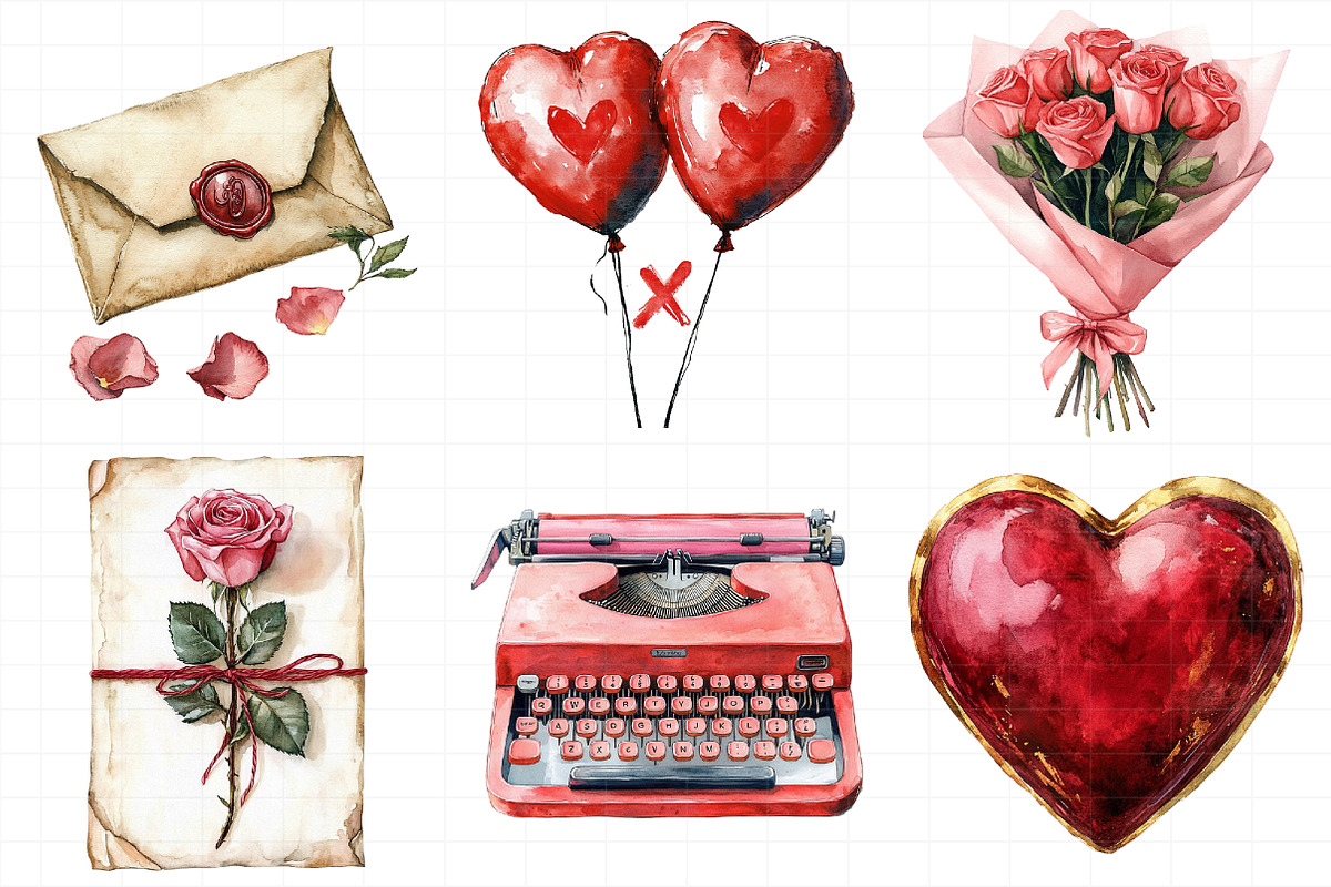 Watercolor Valentines Couple Clipart, an Illustration by Daily.Designs (Photo 3 of 8)