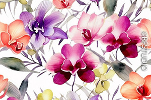 Exotic Orchids Seamless Bundle 1