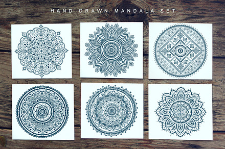 Hand drawn set of vector mandalas
