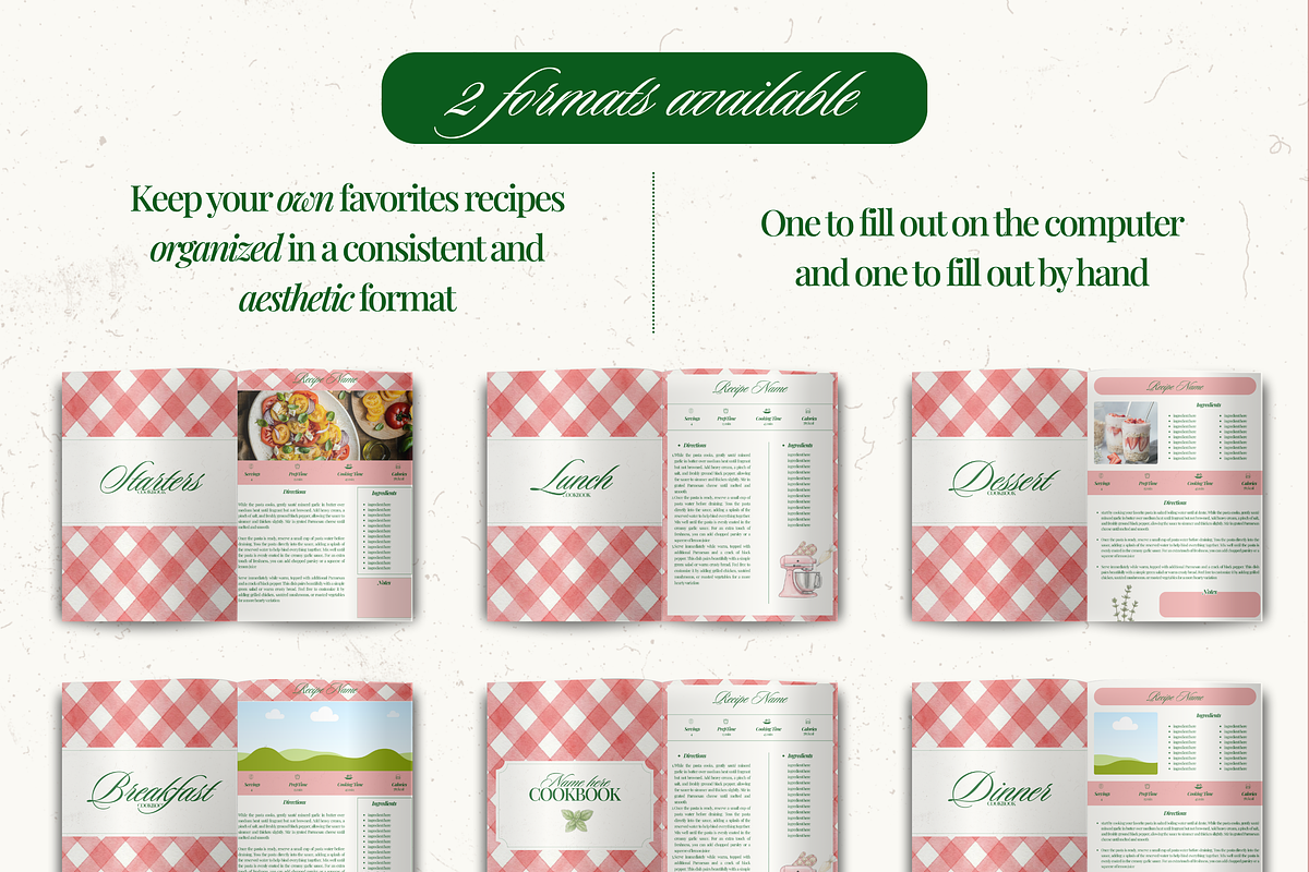Printable family cookbook template, a Social Media Template by PixelBloomClub (Photo 4 of 8)
