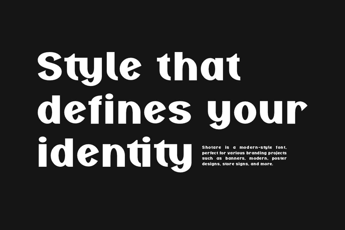 Shotare - Bold Sans Display Typeface, a Sans Serif Font by Iqsiart Studio (Photo 5 of 13)