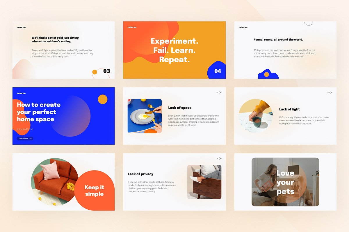 Coloron Creative PowerPoint Template, a Presentation Template by Vladislav Muslakov (Photo 10 of 16)