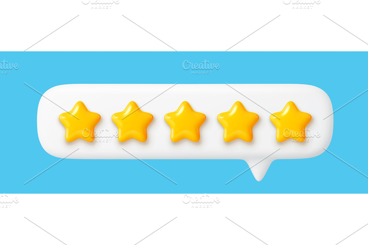 3d five star rate customer review, an Object Illustration by Buch&Bee