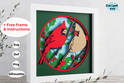 Cardinals 3d Shadowbox SVG, an Animal Illustration by CutLeafSvg (Thumbnail 1 of 6)