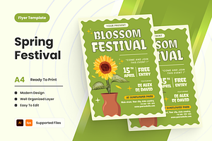 Spring Festival Flyer, a Flyer Template by SquidPixey