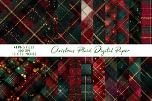 Christmas Plaid Digital Paper, a Pattern Graphic by CreationArt