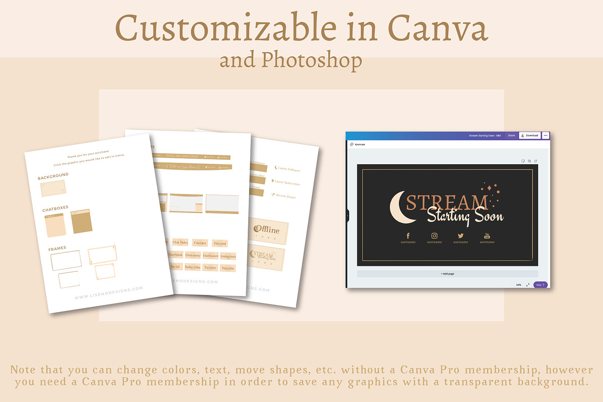 Streaming: Modern Magic Graphics Kit, a Social Media Template by Liseno Designs (Photo 8 of 9)