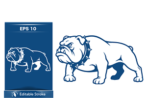Fierce Bulldog Mascot Vector, an Object Illustration by CarWrap design