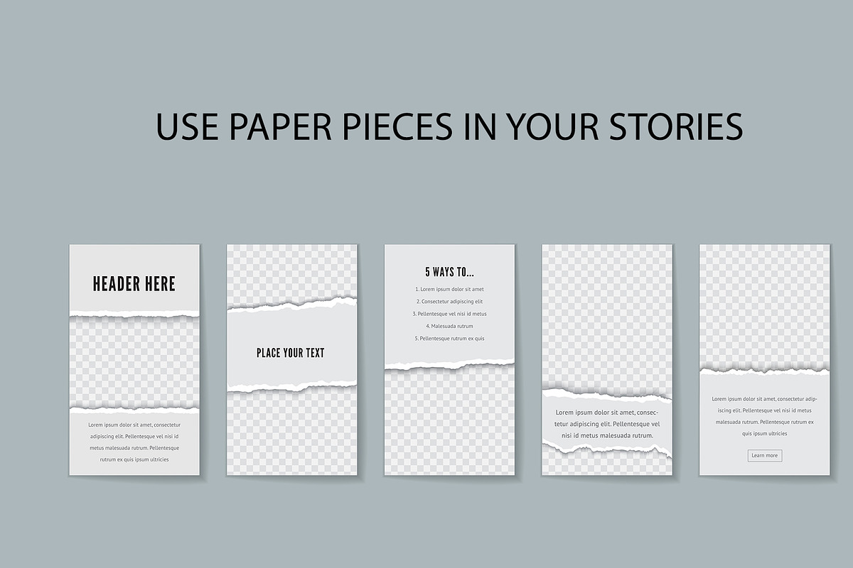 Torn paper pieces vector collection preview 4