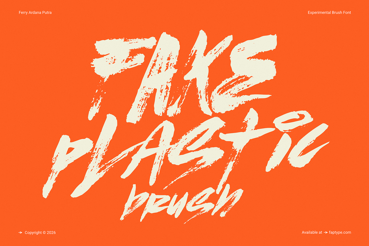 Fake Plastic | Handpainted Brush, a Handwritten Font by Ardana Creative (Photo 1 of 14)
