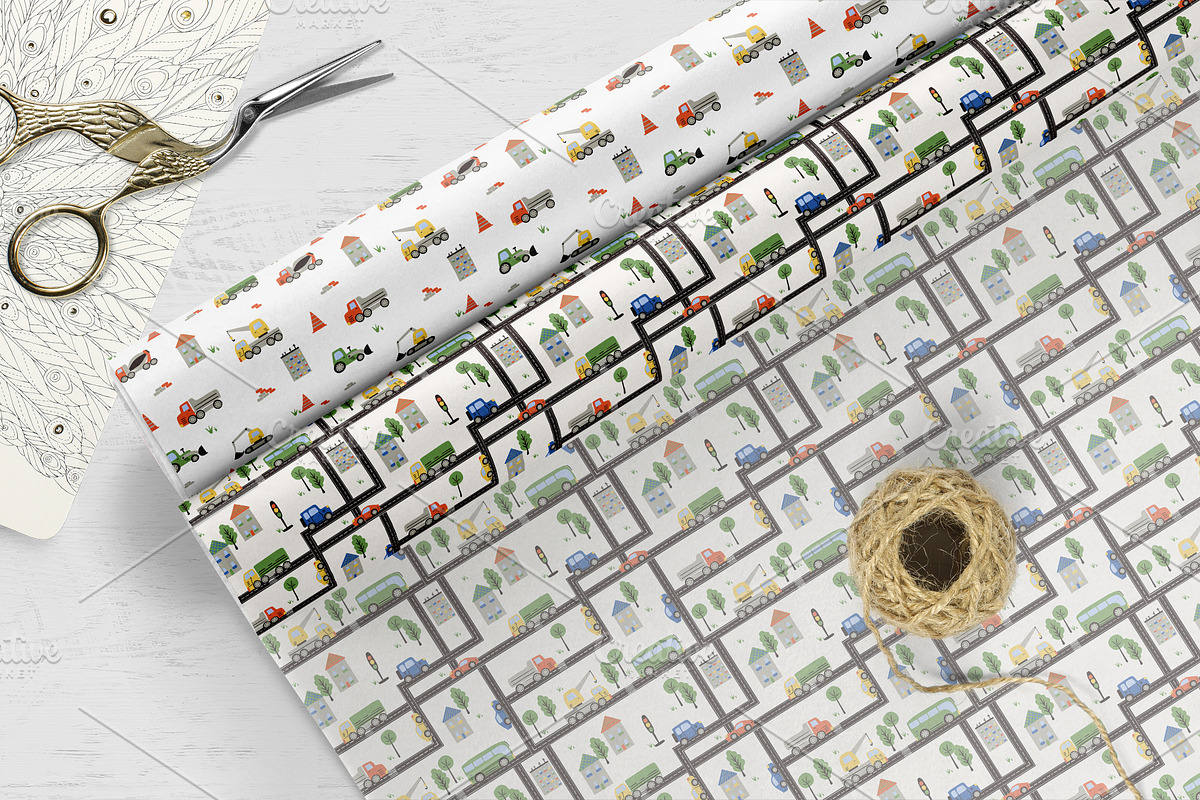 Kids Construction Seamless Patterns, a Pattern Graphic by Oksana Dovhopol Art (Photo 14 of 15)