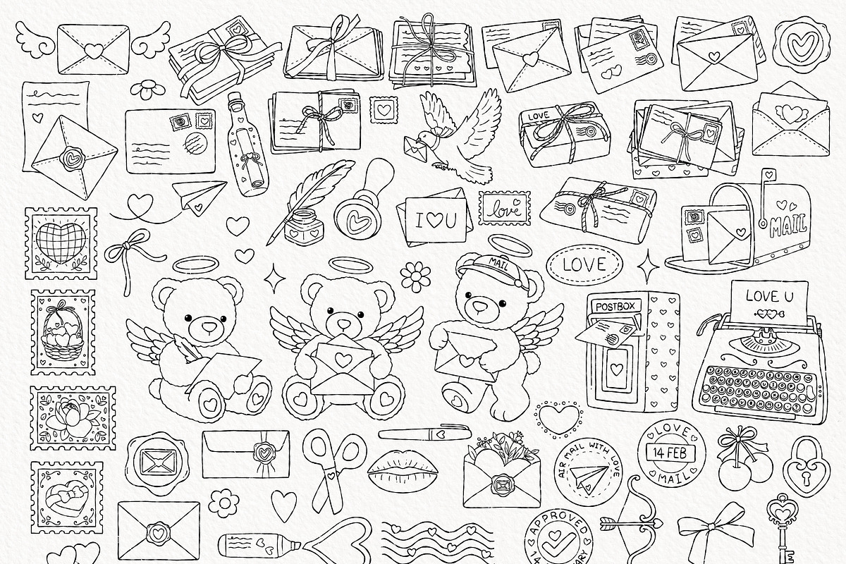 Love Mail Clipart Bundle | Valentine, a Seasonal Illustration by TitaLivingArt (Photo 3 of 9)