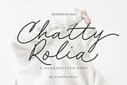 Chatty Rolia - Handwritten Script, a Script Font by Fikry Alfatih (Thumbnail 1 of 11)