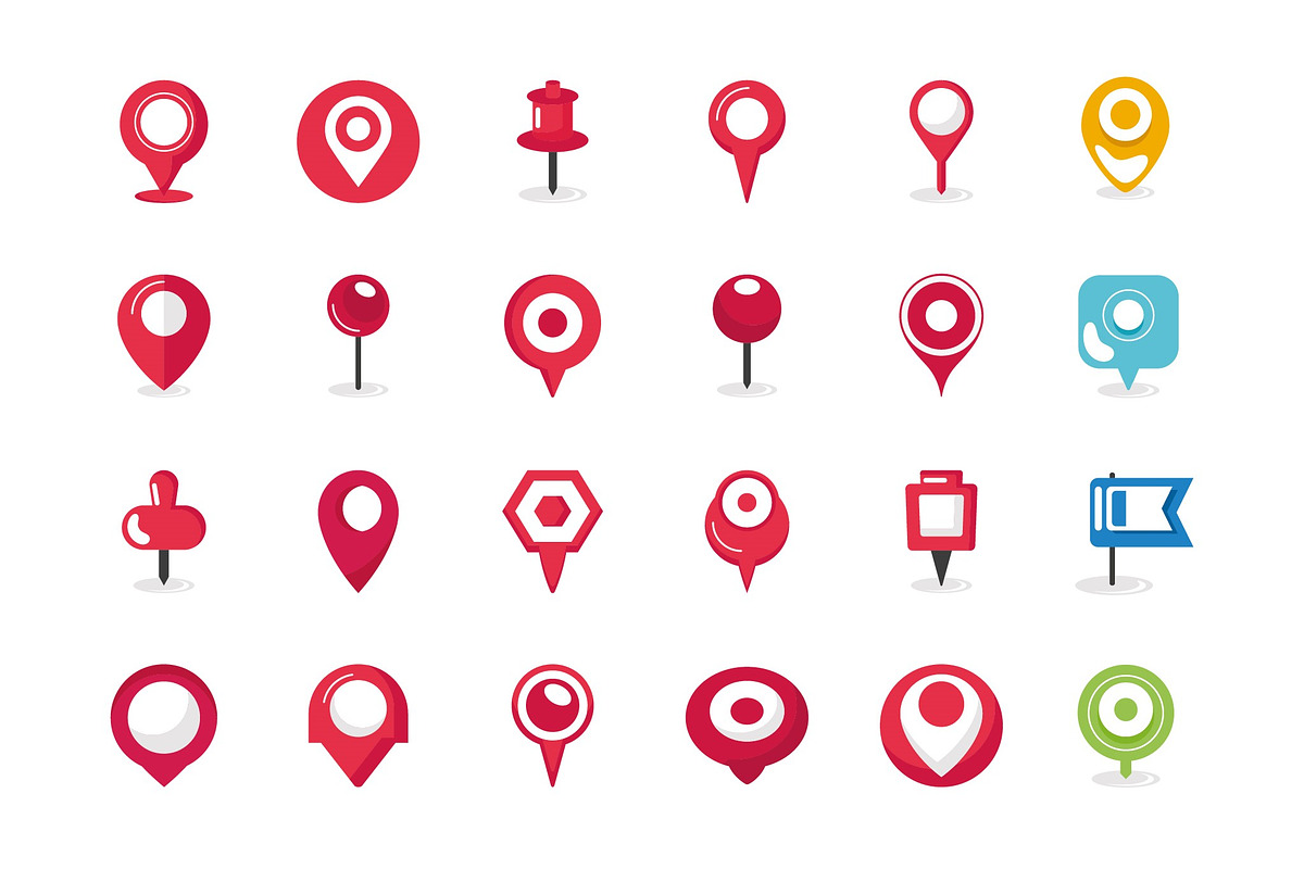 Pin Location Icons Set, a Templates & Theme by studiogstock (Photo 1 of 3)